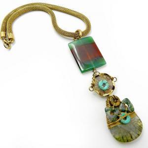 Earthy Mix Gemstone Necklace - Unusual Jewlery
