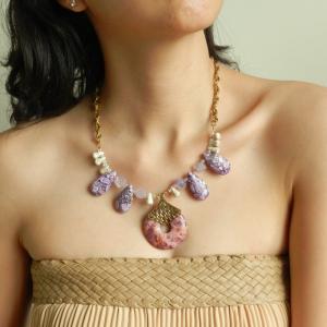 Purple Gemstone Necklace With Amethyst And Agate