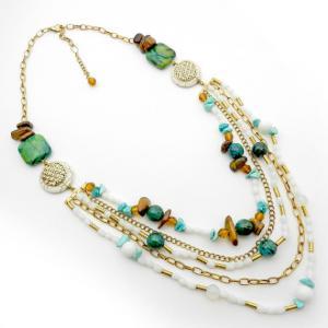 Ornate Multi Strand Layered Statement Necklace In..