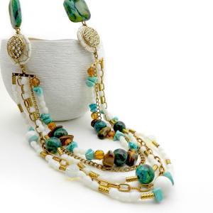 Ornate Multi Strand Layered Statement Necklace In..