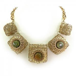 Tribal Gold Statement Necklace