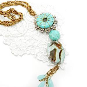 Long Turquoise Chunky Necklace