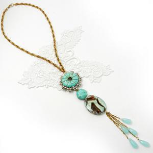 Long Turquoise Chunky Necklace