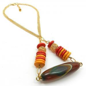 Orange Gemstone Ombre Necklace - Statement Jewelry