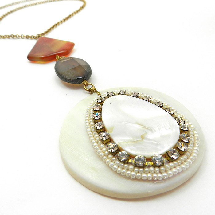 Long Shell Statement Necklace - Shell Jewelry